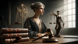 La Ética Judicial: Virtudes, Principios y Desafíos en la Administración de Justicia DALL·E 2024 05 29 19.22.05 A Realistic And Detailed Image Representing The Themes Of Judicial Ethics Virtues And Challenges In The Administration Of Justice. The Image Should 300x171